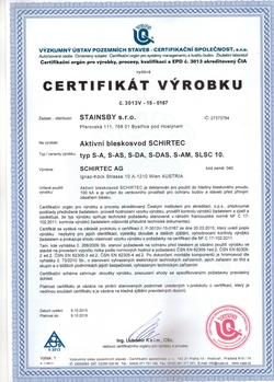 Certifikát pro ČR.
